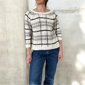 Chaser Open Back Cable Knit Sweater size M